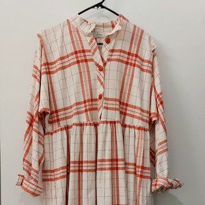 Vintage Picnic Plaid Long Sleeve Cottage core dress